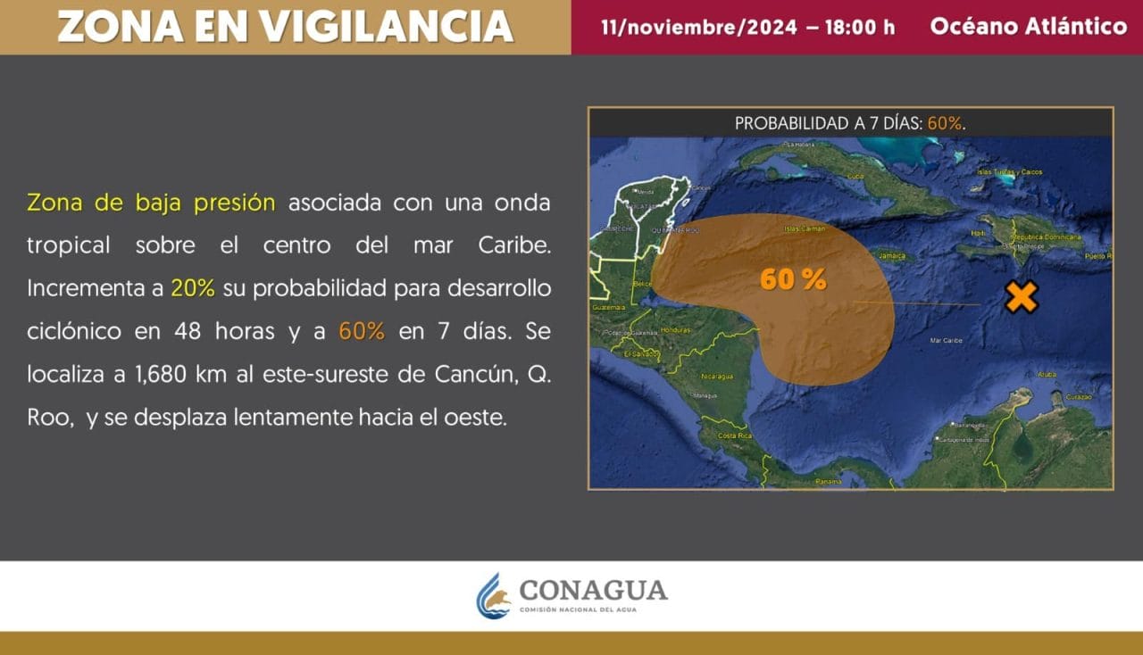 NOAA prevé depresión tropical el fin de semana, amenaza para Quintana Roo.