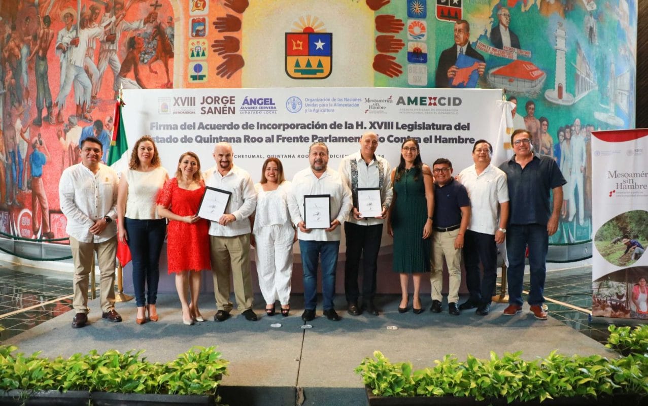 Congreso de Quintana Roo se une al Frente Parlamentario contra el Hambre