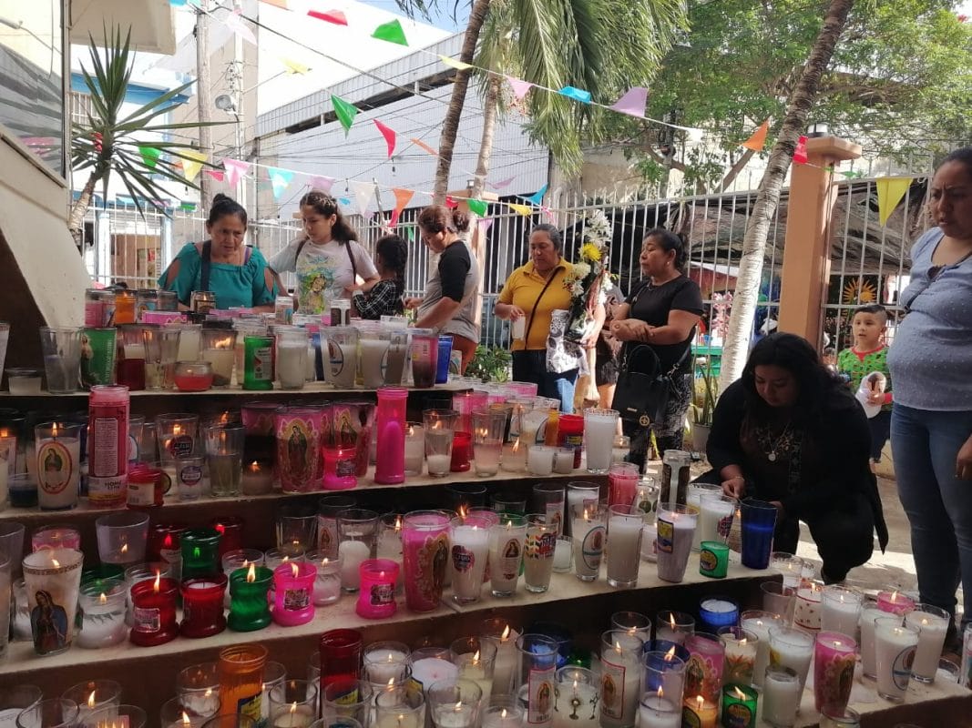 El fervor por La Guadalupana pudo más que el mal clima en Cancún