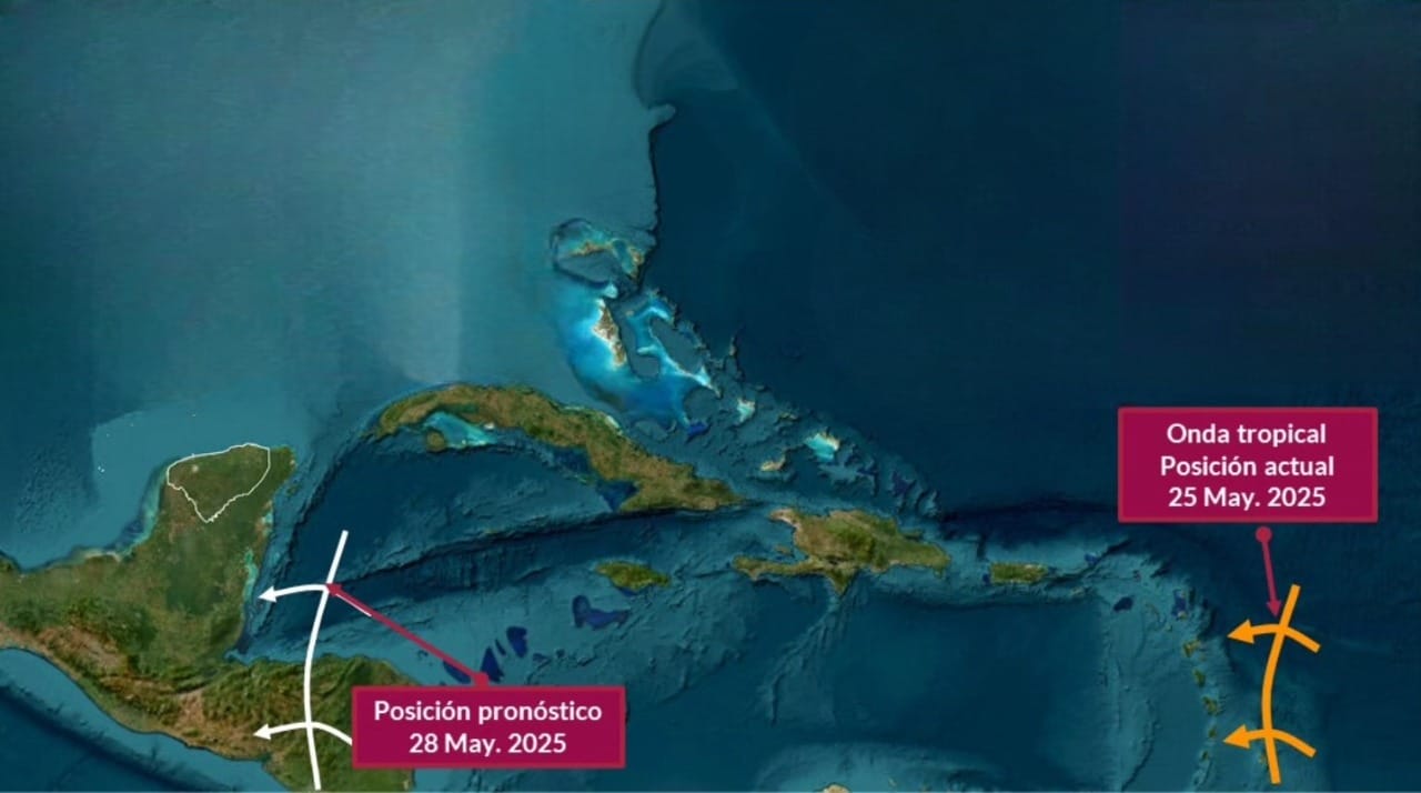 Monitorean primera onda tropical de 2025; se aproxima a la península de Yucatán