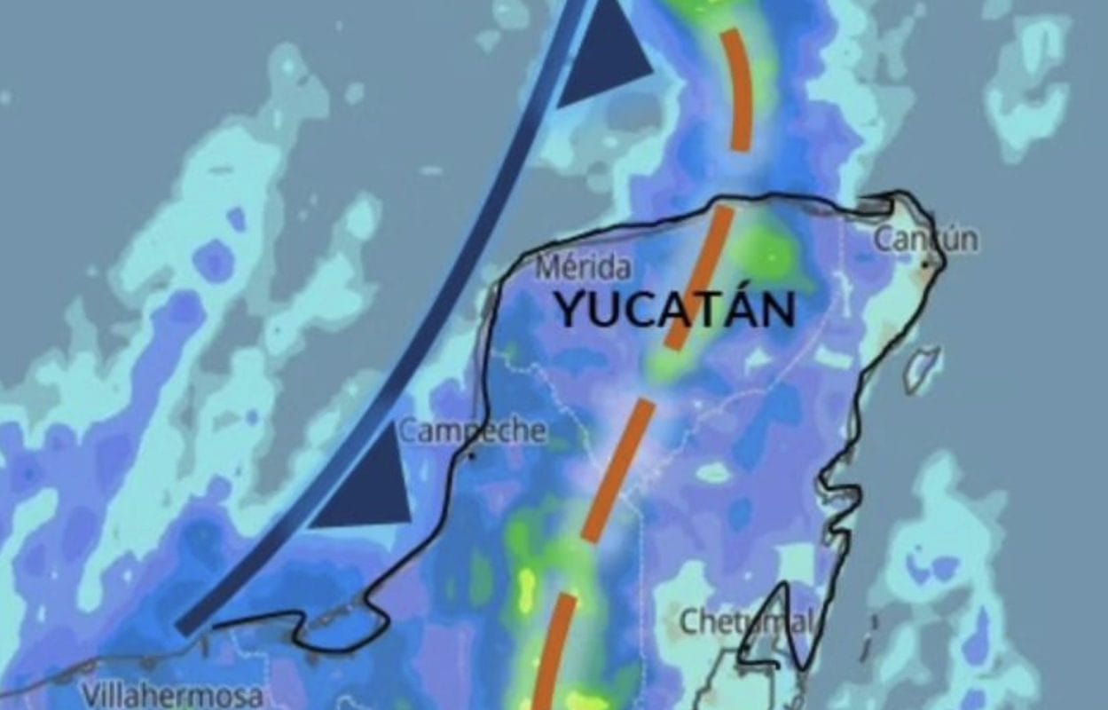 Frente frío atemporal se aproxima a la península de Yucatán Frente frío atemporal se aproxima a la península de Yucatán