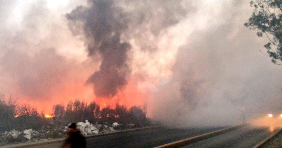 Incendio en Bordo de Xochiaca