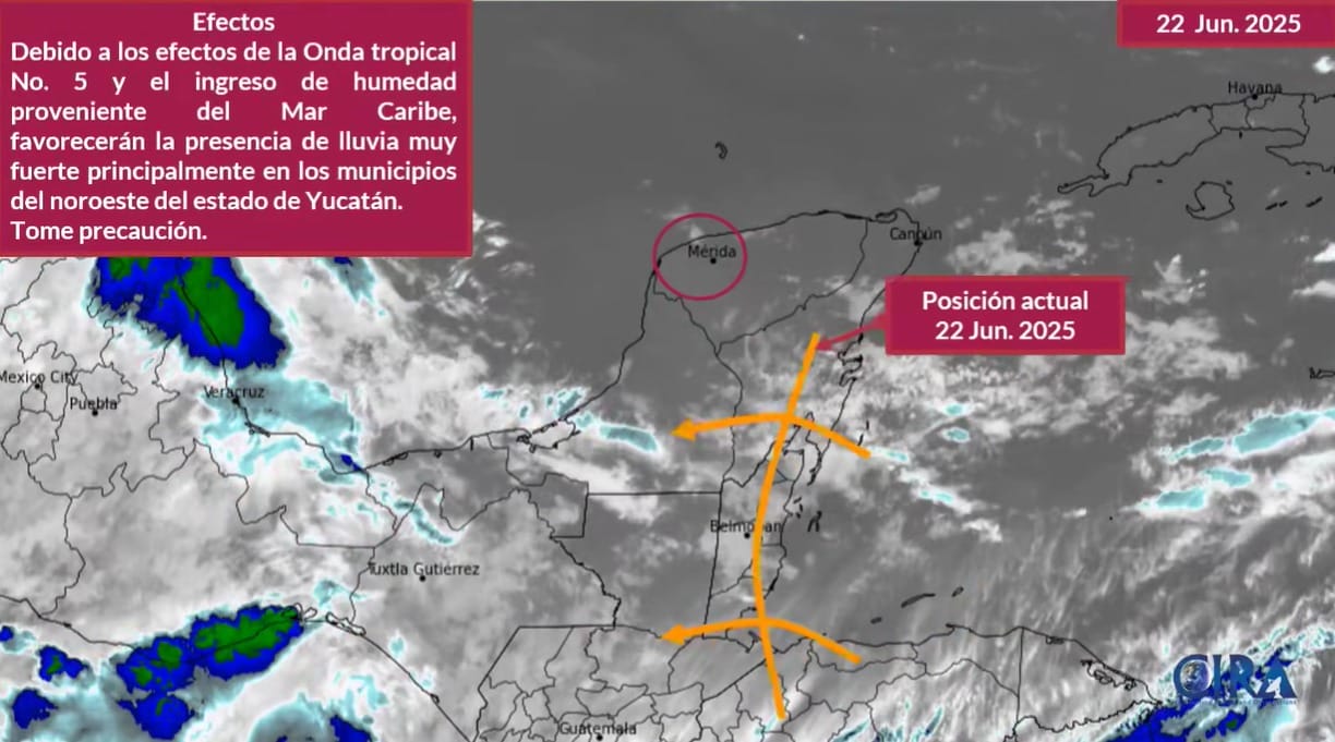 Emiten aviso por lluvias fuertes en Mérida y más de 40 municipios de Yucatán