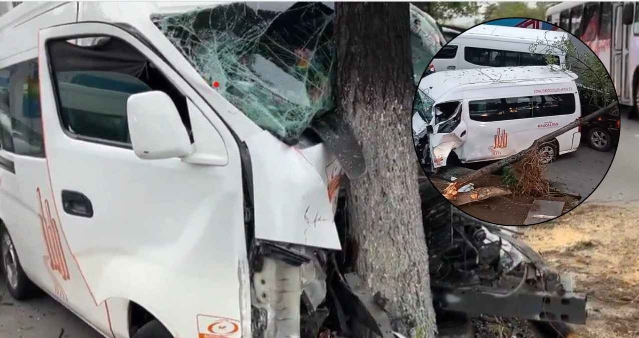 Combis “jugando carreritas” chocan; 10 heridos en Tlalnepantla