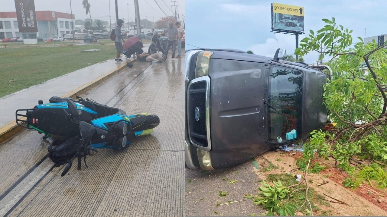 Se registra una ‘lluvia’ de accidentes en Cancún durante este viernes Se registra una ‘lluvia’ de accidentes en Cancún durante este viernes