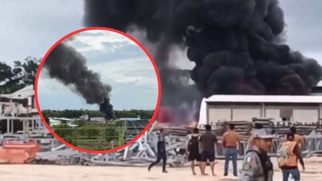Explosión e incendio en campamento del Tren Maya sacuden a Felipe Carrillo Puerto; SEDENA confirma falla operativa