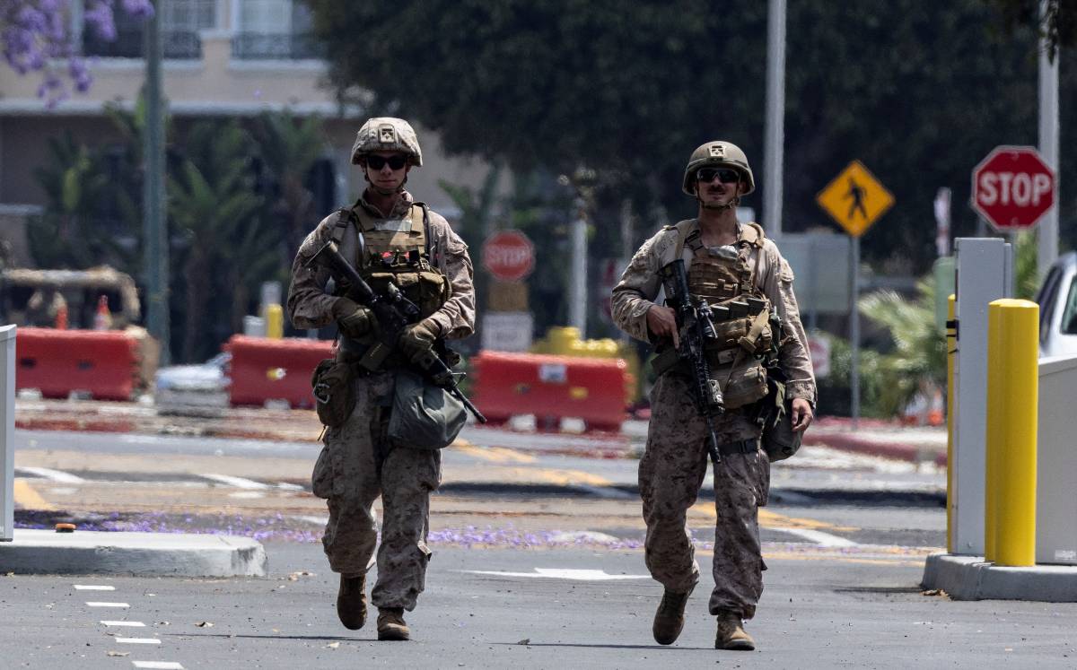 Estado de sitio en L.A.: Militares y Marines patrullan las calles