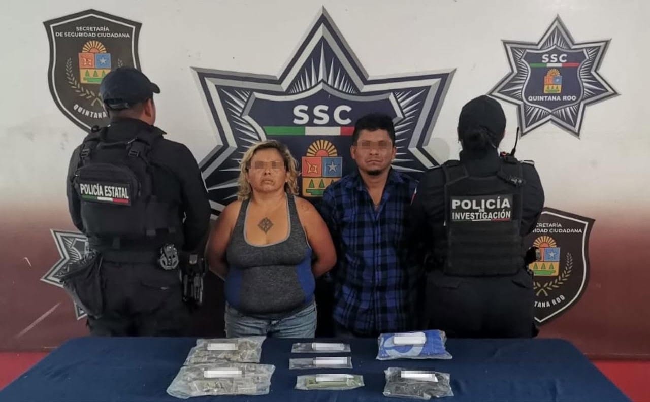 Capturan a cuatro por narcomenudeo en Cancún; les decomisan mariguana y cristal