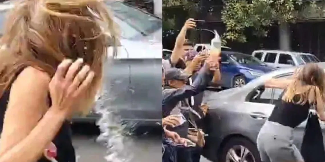 Agreden a “Lady Racista” tras su primera audiencia judicial en la CDMX