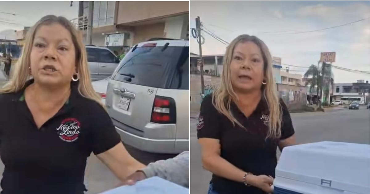 “Lady Tamales” se vuelve viral por tirar un puesto ambulante en Jalisco