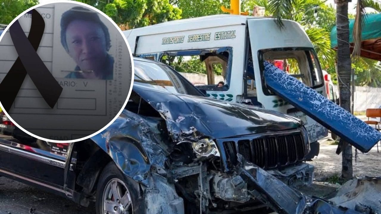 Muere pasajero herido en accidente de combi en Cancún 