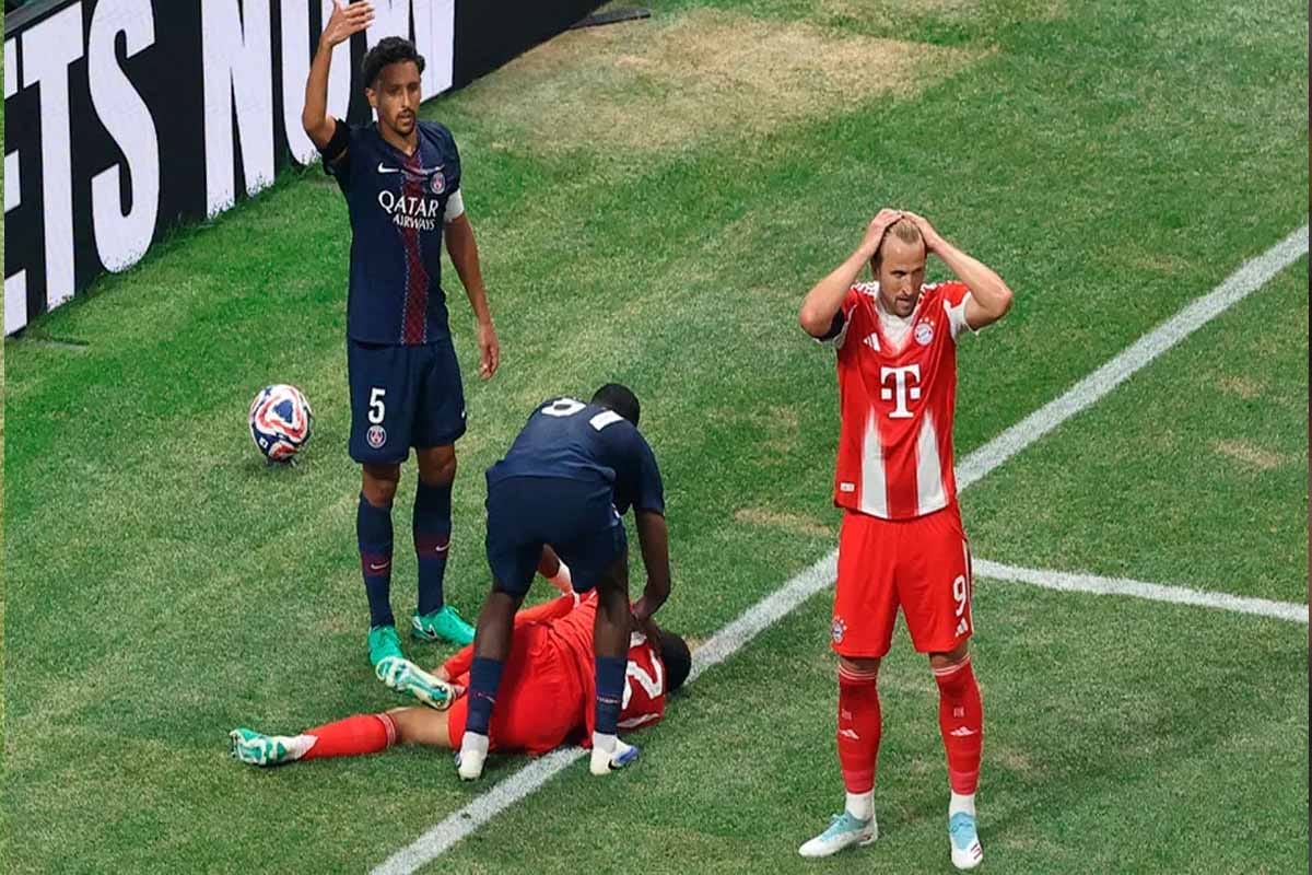 Musiala sufre escalofriante lesión ante el PSG en el Mundial de Clubes