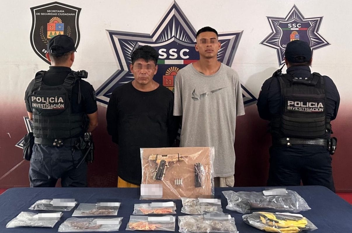 Capturan a dos por narcomenudeo en Cancún; traían droga con las siglas CJNG