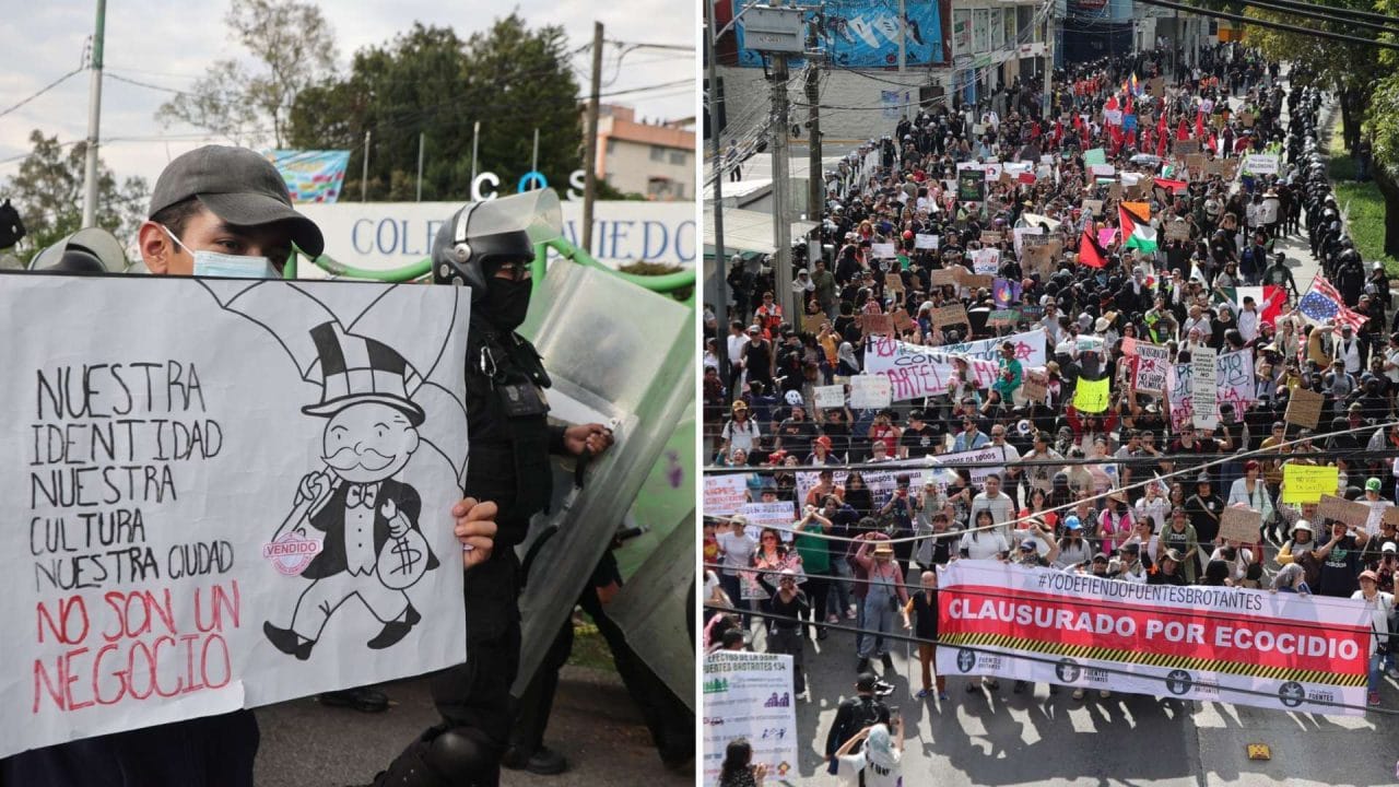 Tercera marcha contra la gentrificación en CDMX_ decomisan bomba molotov y objetos peligrosos Tercera marcha contra la gentrificación en CDMX: decomisan bomba molotov y objetos peligrosos