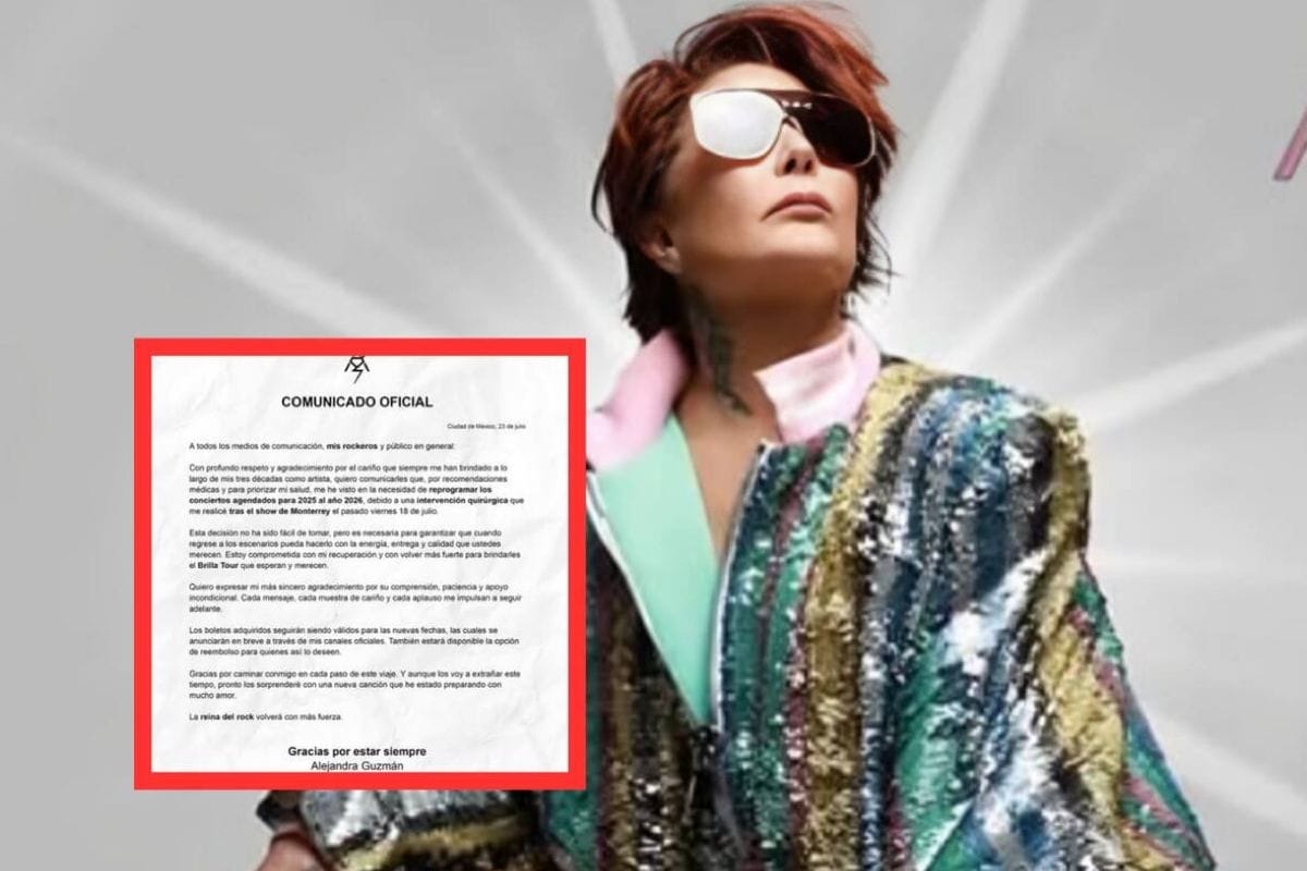 Alejandra Guzmán pospone su gira 2025 por problemas de salud; esto se sabe 