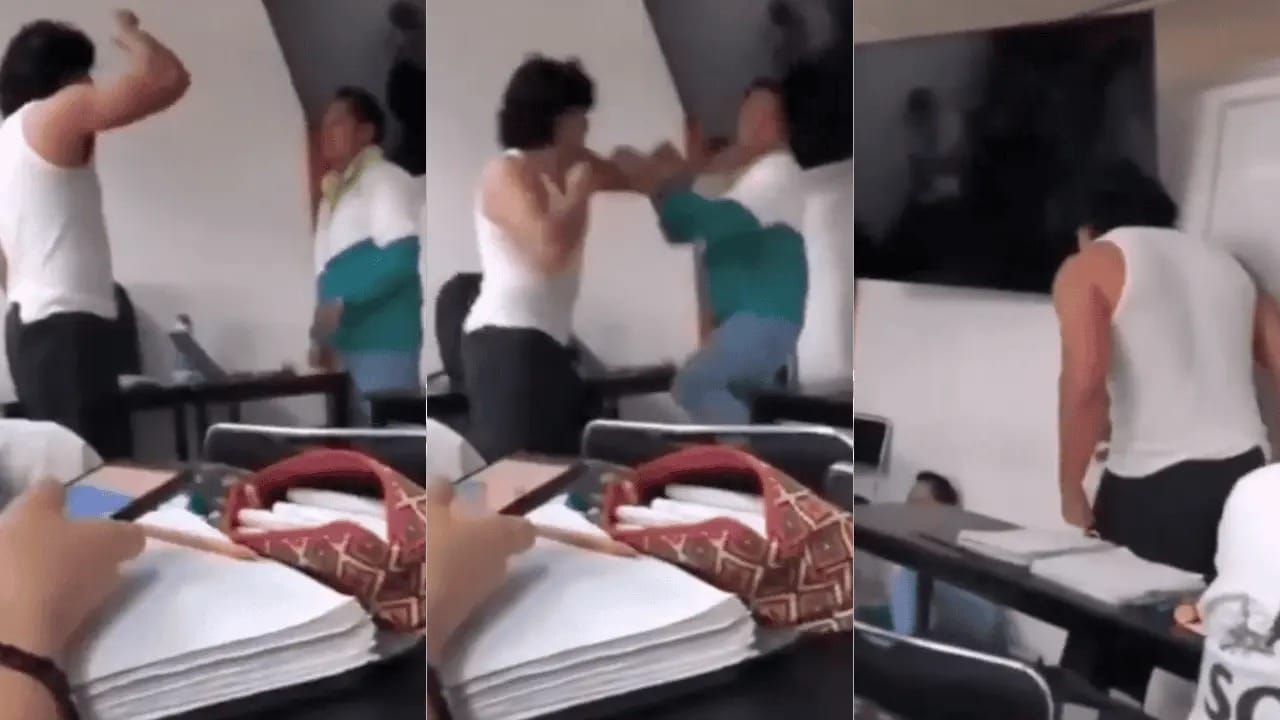Video viral: alumno golpea a maestro en Hidalgo; estalla debate