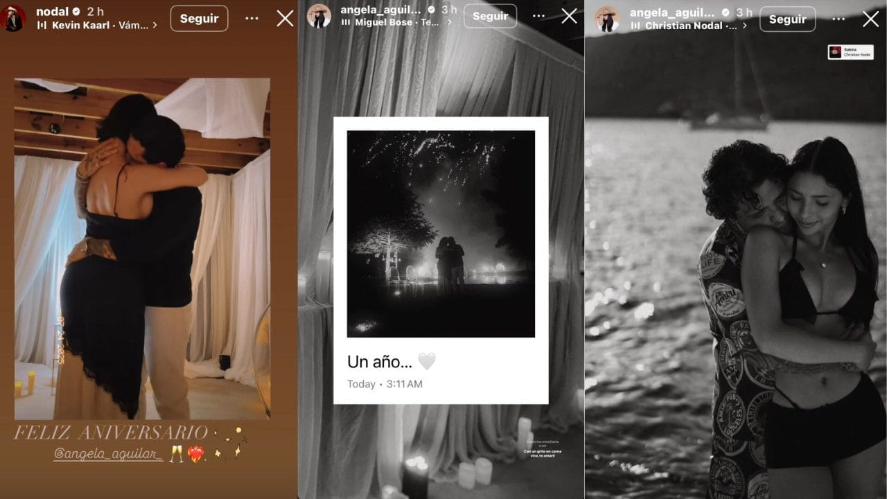 Fuegos artificiales y romance: así fue el primer aniversario de Nodal y Ángela Aguilar