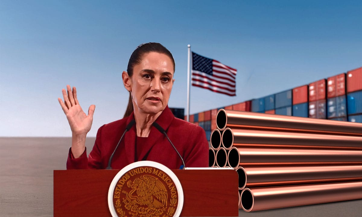 sheinbaum_cobre Cobre en crisis: Sheinbaum se enfrenta a Trump por arancel del 50%