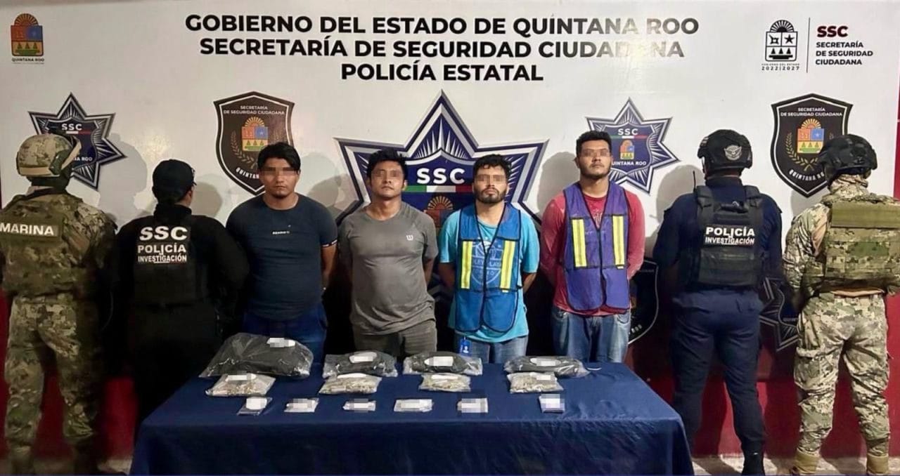 Golpe al narcomenudeo en Cancún: 6 detenidos y 250 dosis aseguradas