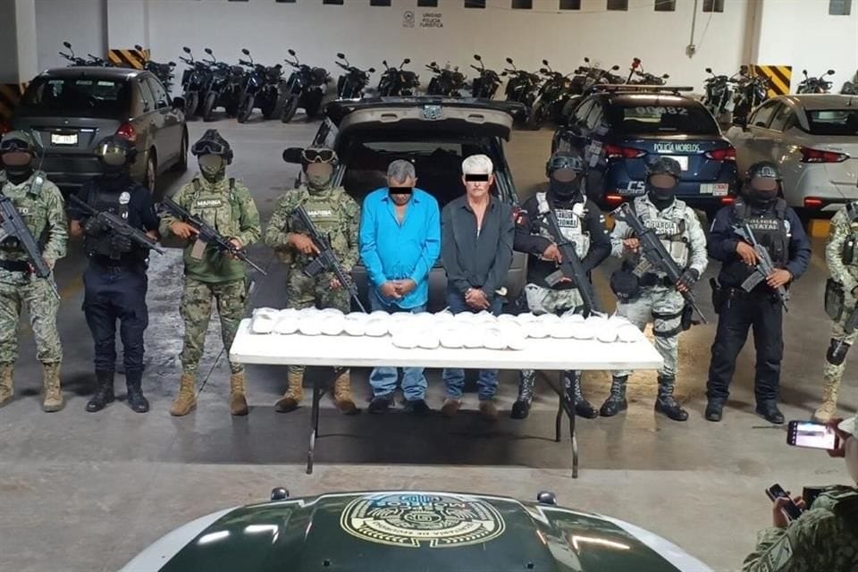 Caen en Morelos dos hombres con 8 millones de pesos en metanfetamina pura