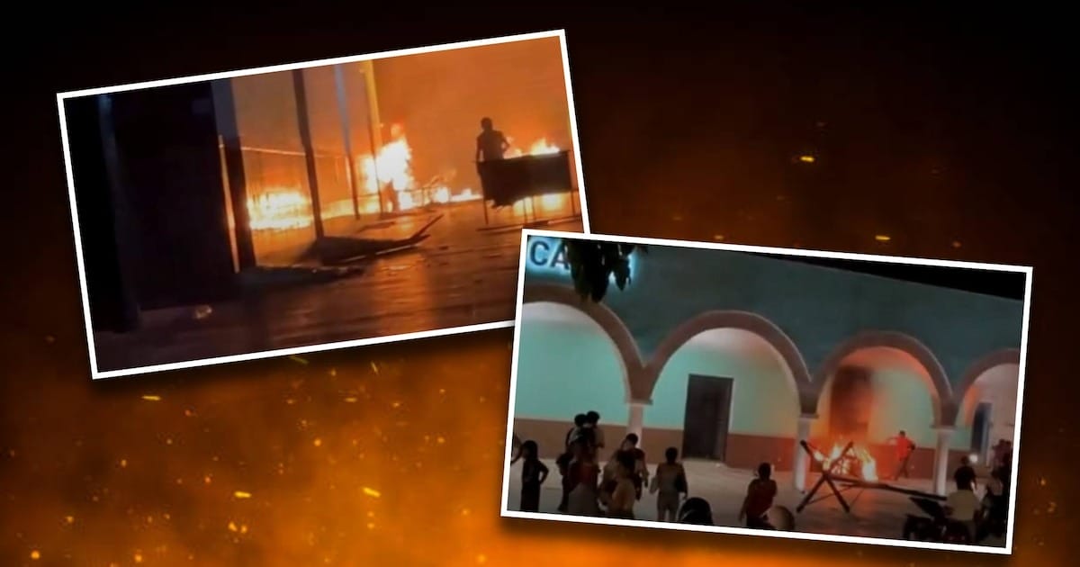 Vandalizan Palacio Municipal en Tzucacab tras marcha por muerte de interno Vandalizan Palacio Municipal en Tzucacab tras marcha por muerte de interno