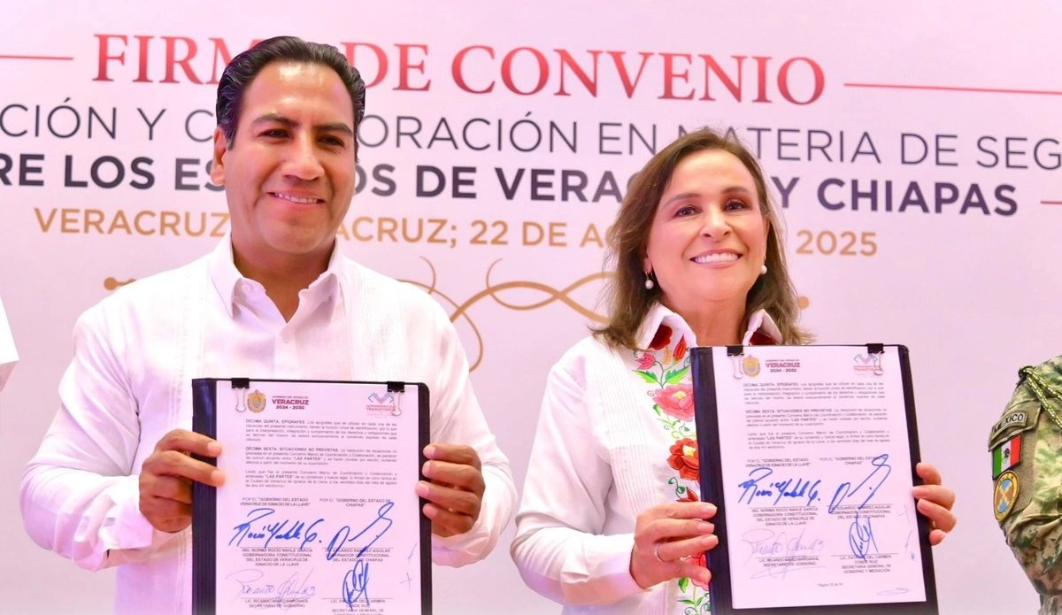 Veracruz y Chiapas refuerzan colaboración con convenio en materia de seguridad Veracruz y Chiapas refuerzan colaboración con convenio en materia de seguridad