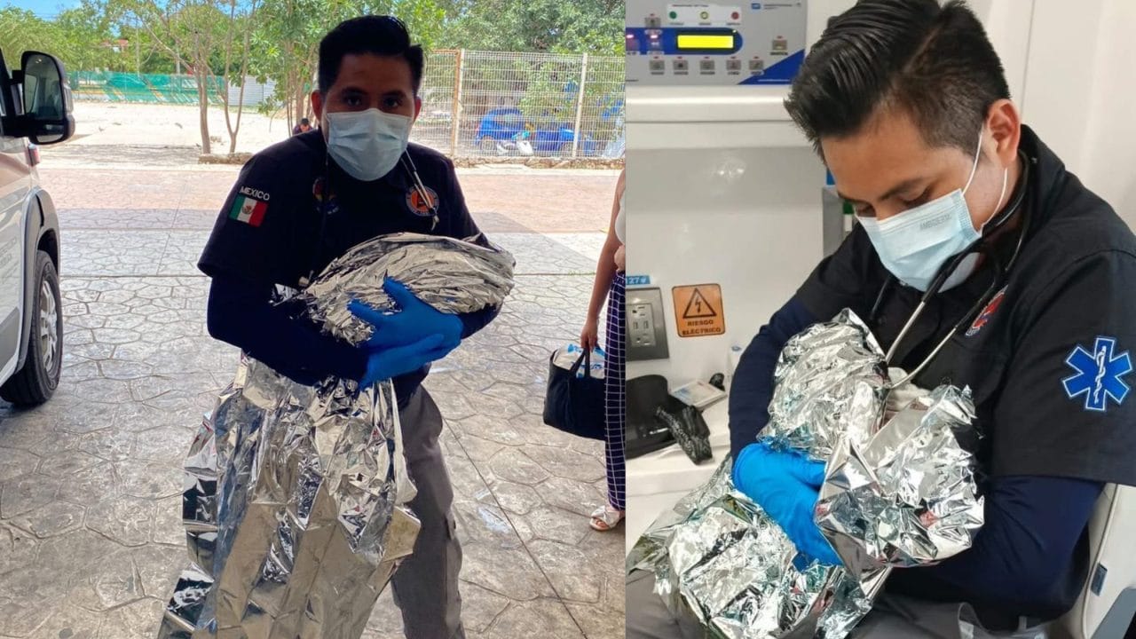 Paramédicos de Protección Civil asisten parto de emergencia en la SM 216 de Cancún