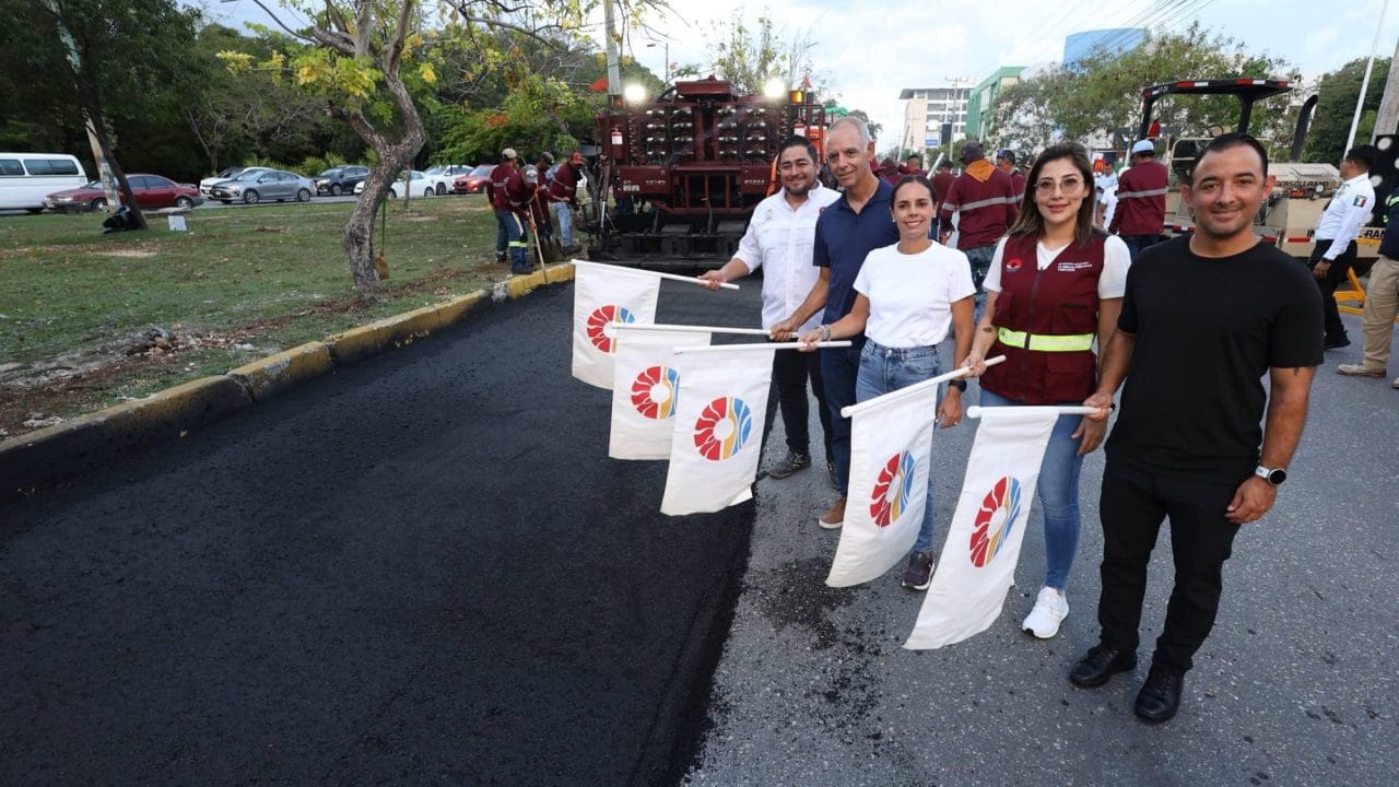 Rehabilitan primera etapa de la avenida Kabah con inversión de 133 mdp en Cancún
