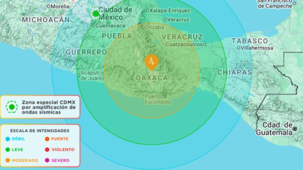 Sismo de magnitud 5.9 con epicentro en Oaxaca se siente en la CDMX