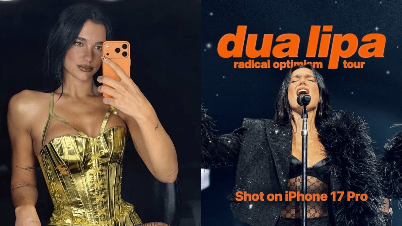 Dua Lipa prueba el iPhone 17 Pro y muestra su gira en redes