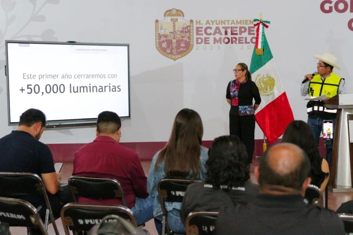 Ecatepec instala 37 mil luminarias y promete 50 mil al cierre de 2025