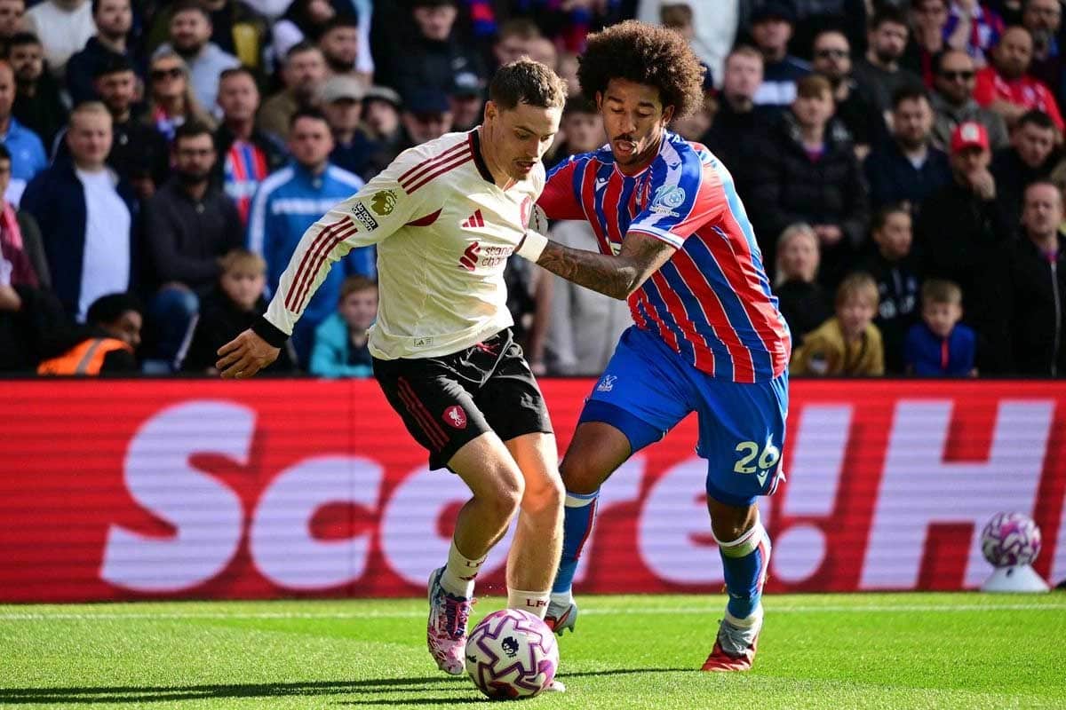Frenazo del Liverpool: cae 2-1 ante Crystal Palace y sufre primera derrota