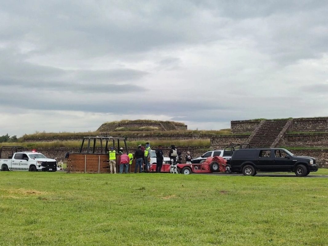 Globo aerostático aterriza de emergencia en Teotihuacán: qué ocurrió