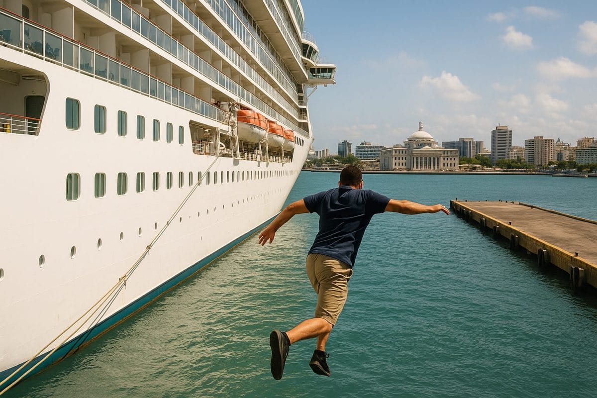 Hombre se lanza de crucero en Puerto Rico para evitar pagar deudas