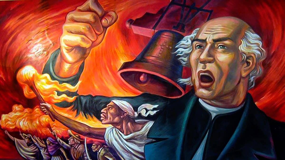 Miguel Hidalgo en el Grito de Dolores de 1810