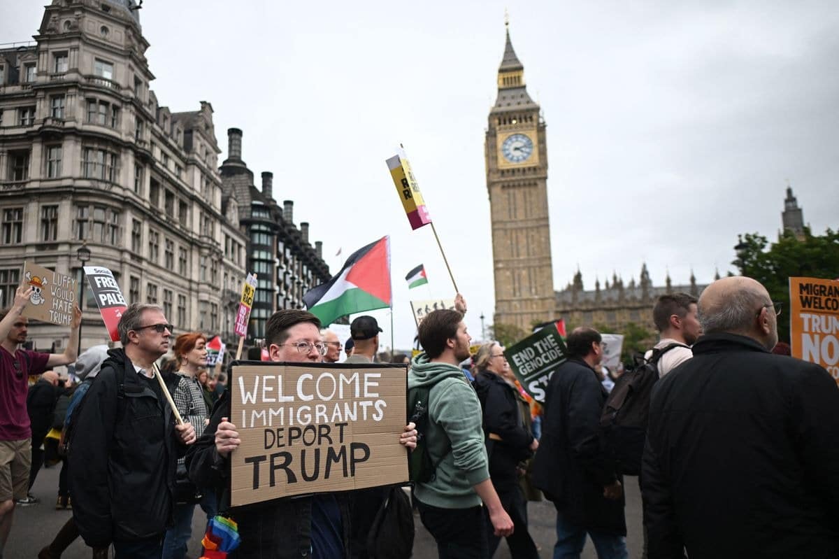 Miles protestan en Londres contra visita de Donald Trump y su política