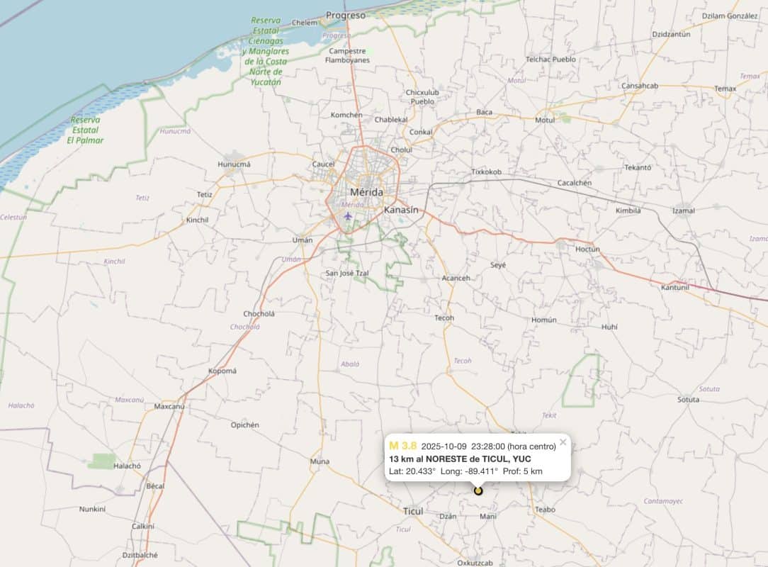 Sismo de 3.8 grados en Yucatán, el primero en 19 años Sismo de 3.8 grados en Yucatán, el primero en 19 años