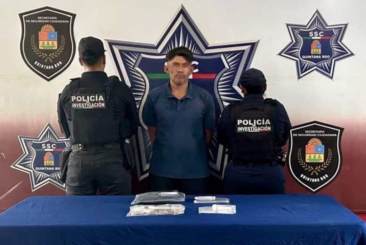 Detienen a presunto narcomenudista en Cancún