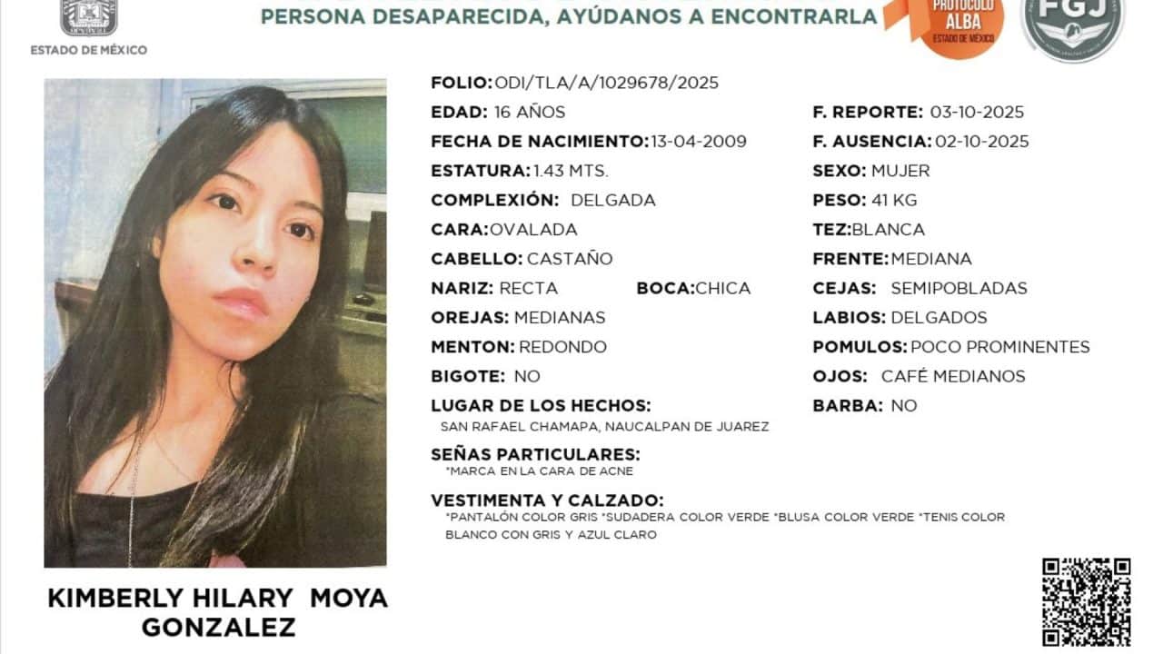 Desaparición de Kimberly Moya: la estudiante de CCH Naucalpan