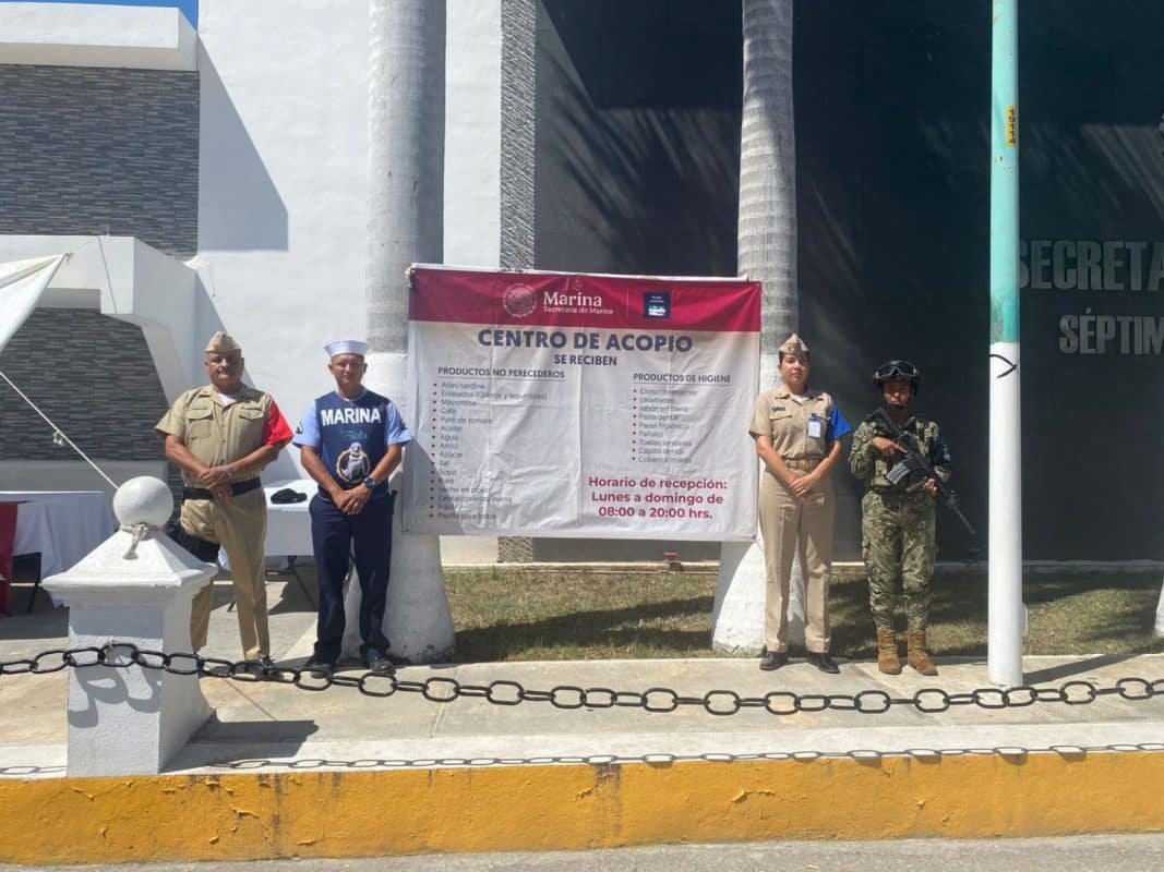 La Secretaría de Marina abre centros de acopio en CDMX para apoyar a los damnificados