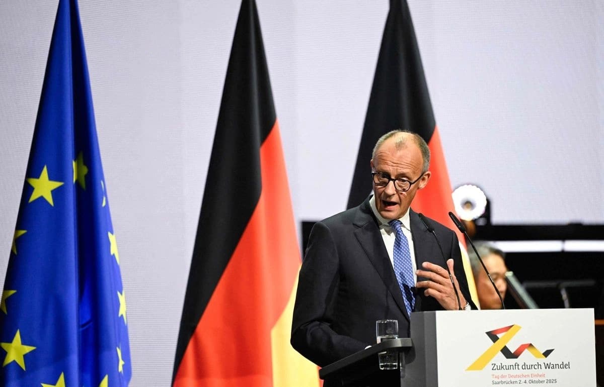 Merz pide un “nuevo comienzo” para Alemania en 35 años de reunificación