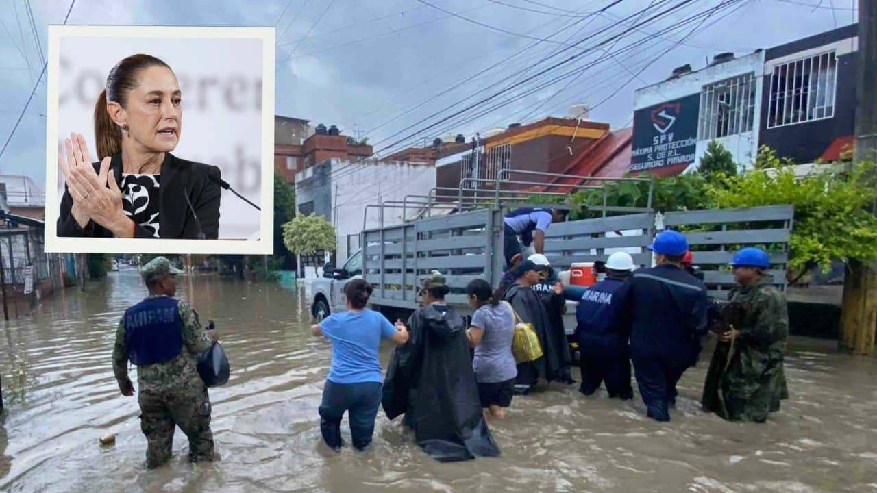 Sheinbaum promete apoyo a cada hogar afectado por las inundaciones en Veracruz