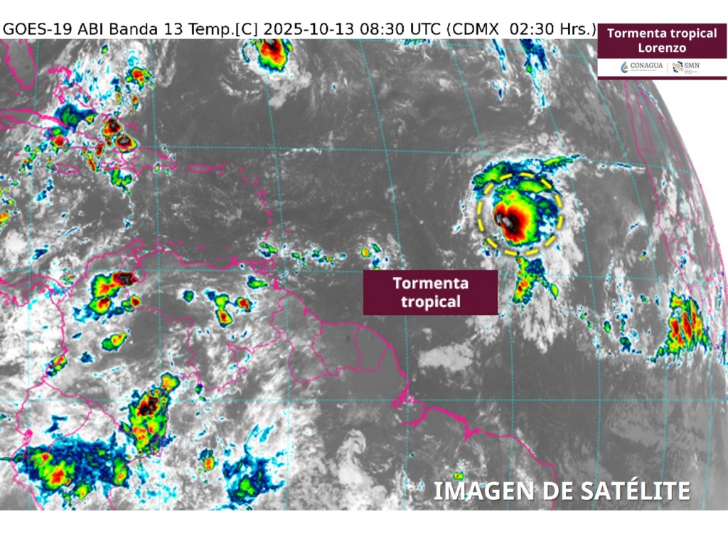 Surge la tormenta tropical “Lorenzo” en el Atlántico; sigue su trayectoria