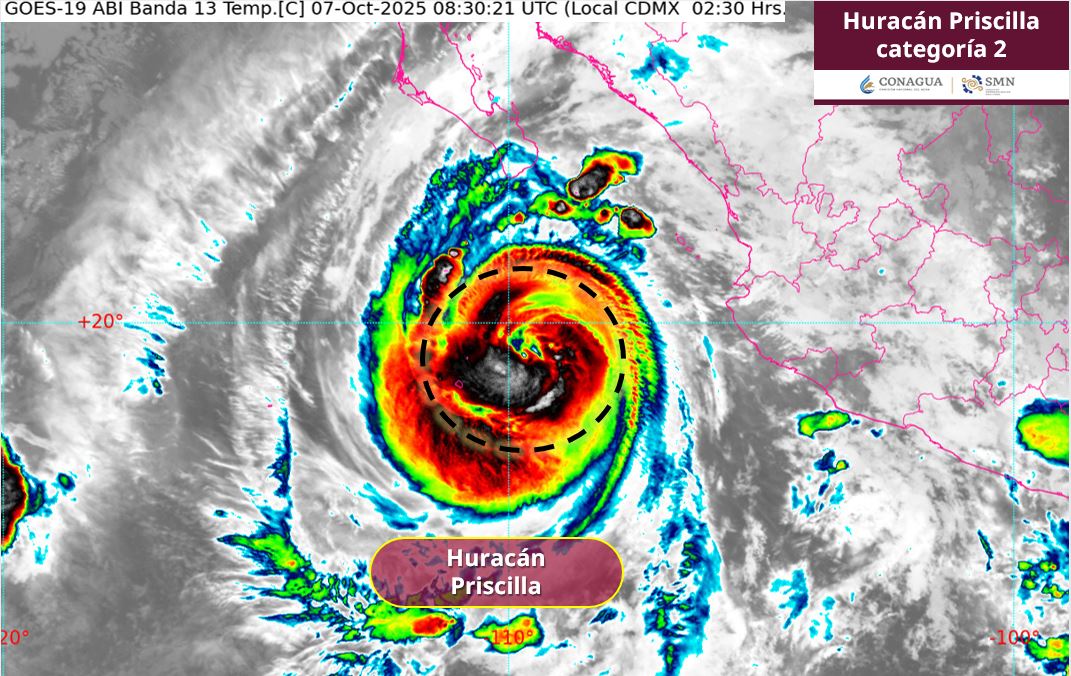 Trayectoria del huracán "Priscilla": avanza como categoría 2 frente al Pacífico mexicano