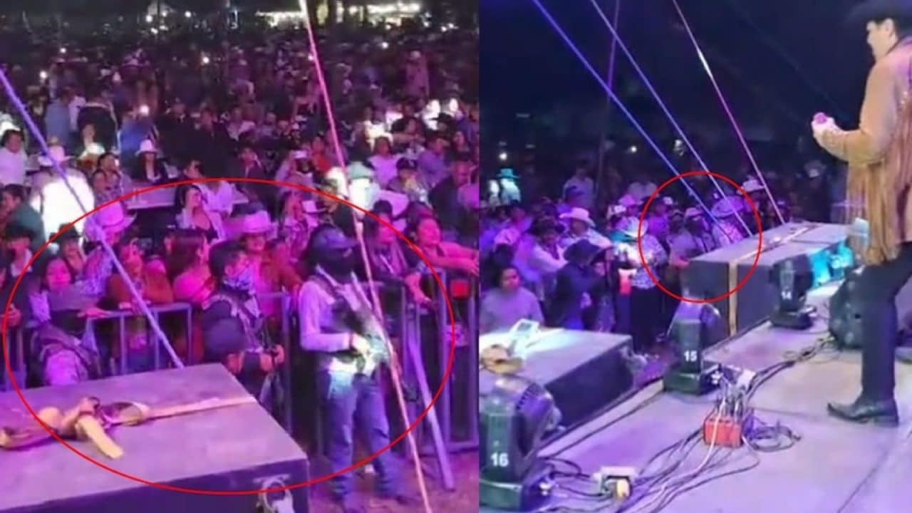 Encapuchados armados “vigilan” concierto en feria de Oaxaca