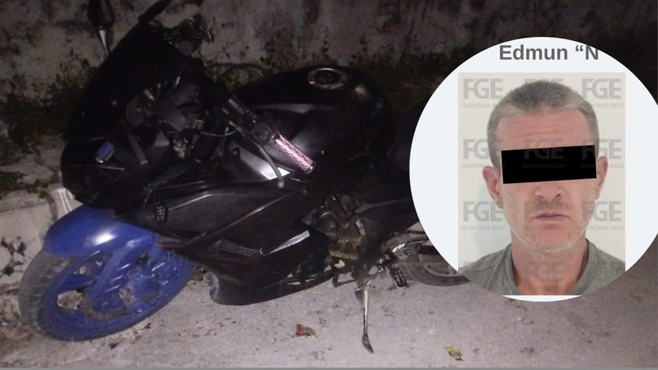 Capturan a presunto ladrón de motocicletas en pleno centro de Cancún