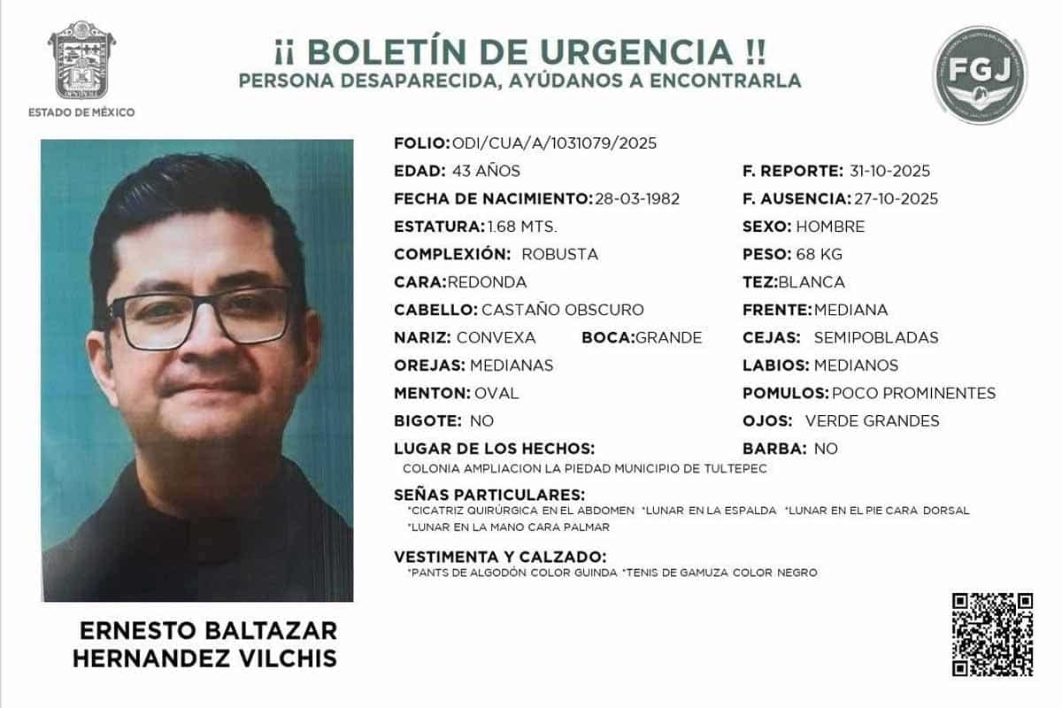 Desaparece el sacerdote Ernesto Baltazar en Cuautitlán: piden oraciones