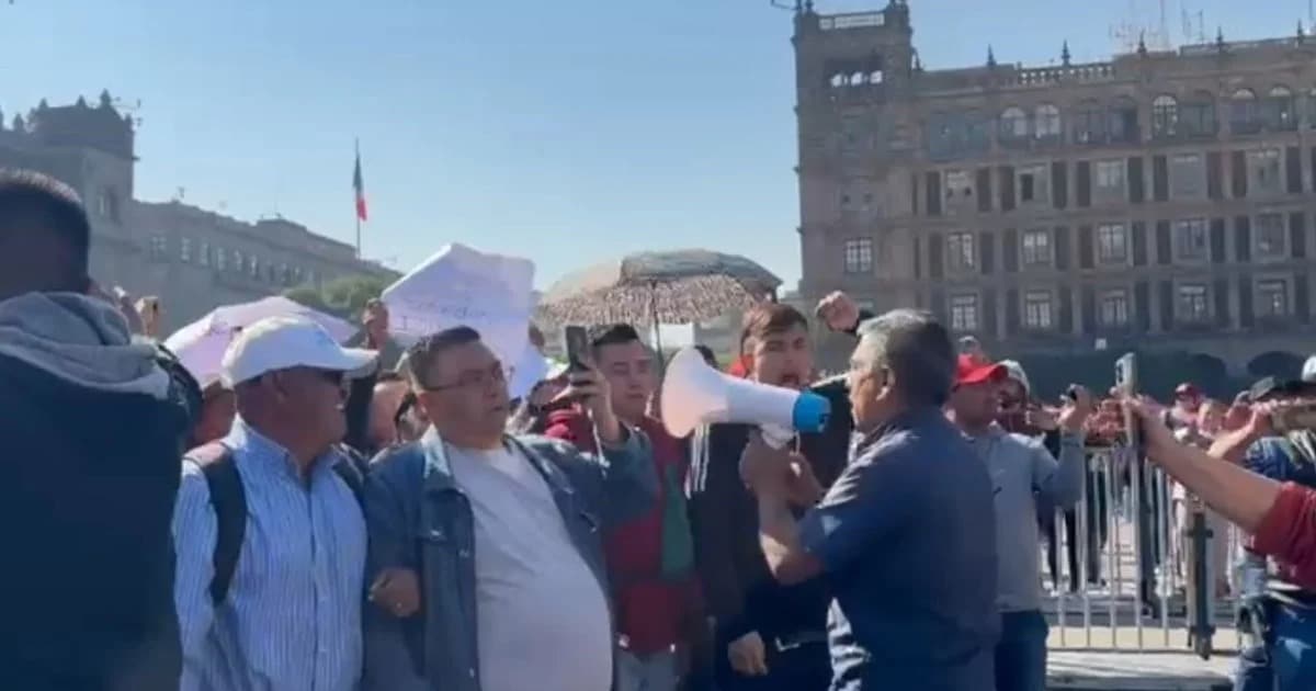 Tensión en Palacio Nacional: simpatizantes de Sheinbaum se enfrentan a opositores