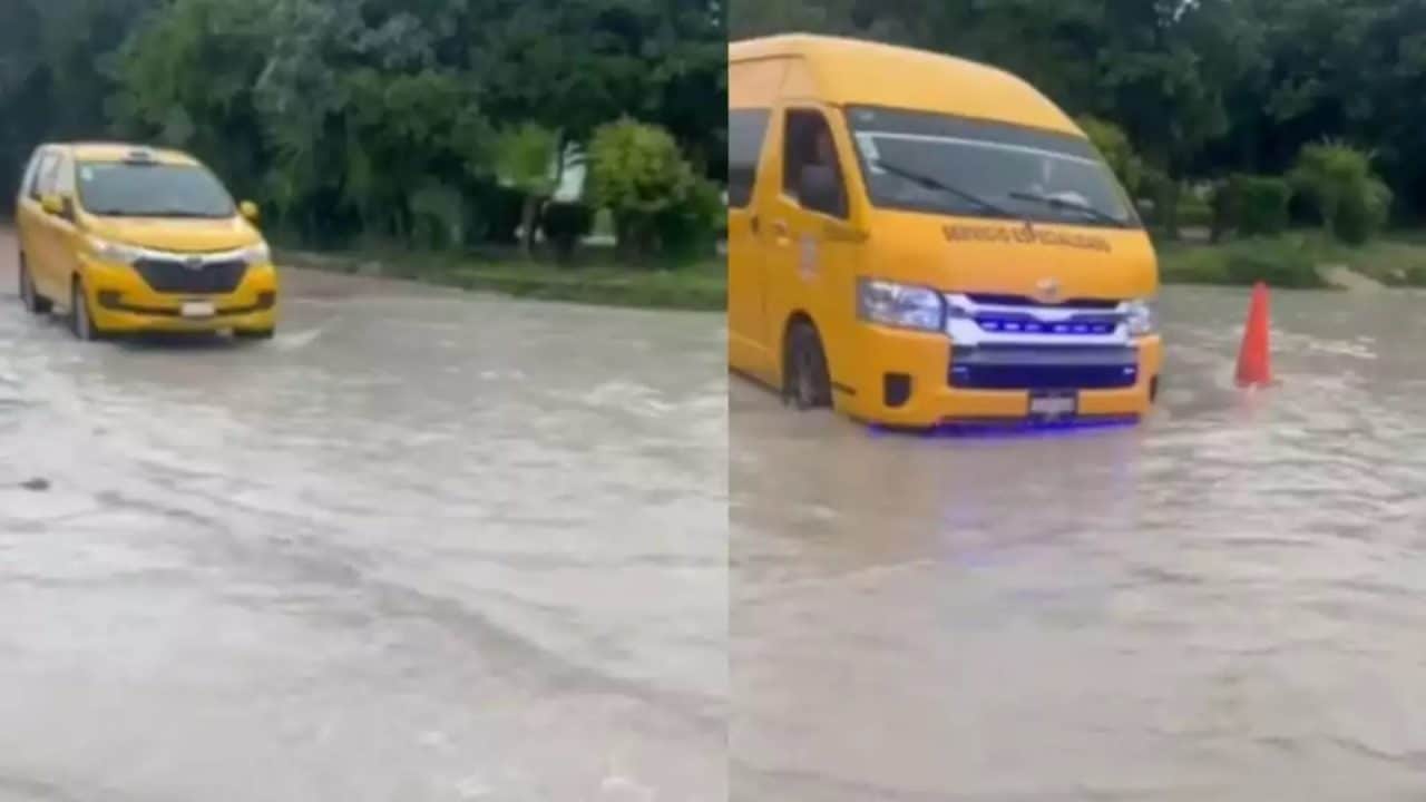 Frente frío 13 deja encharcamientos e inundaciones en el sur de Quintana Roo
