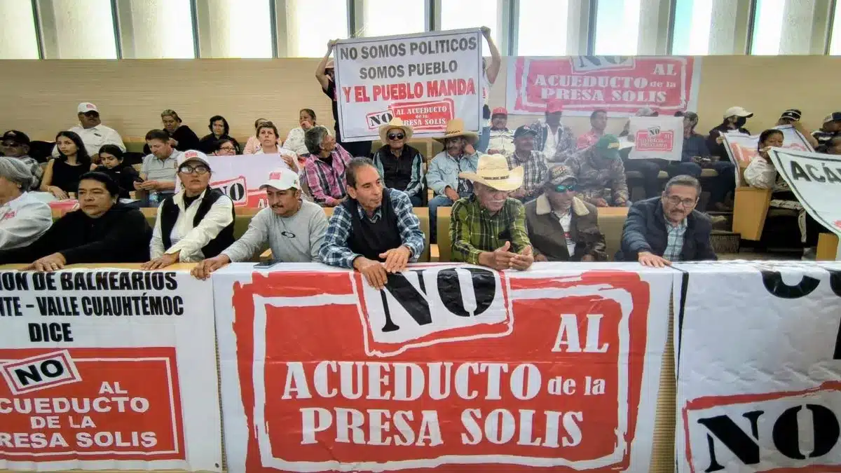 Campesinos rechazan en el Congreso de Guanajuato el acueducto Solís